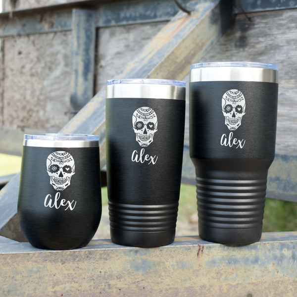 Sugar Skulls & Flowers Polar Camel Tumblers - Group Shot