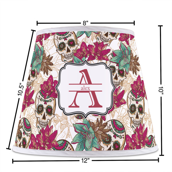 Sugar Skulls & Flowers Poly Film Empire Lampshade - Dimensions
