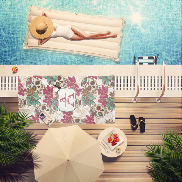 Sugar Skulls & Flowers Pool Towel Lifestyle