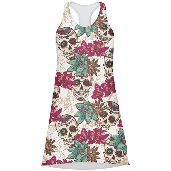 Custom Sugar Skulls & Flowers Racerback Dress - X Small