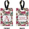 Sugar Skulls & Flowers Rectangle Luggage Tag (Front + Back)