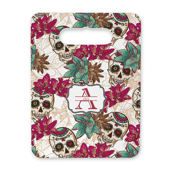 Custom Sugar Skulls & Flowers Rectangular Trivet with Handle (Personalized)