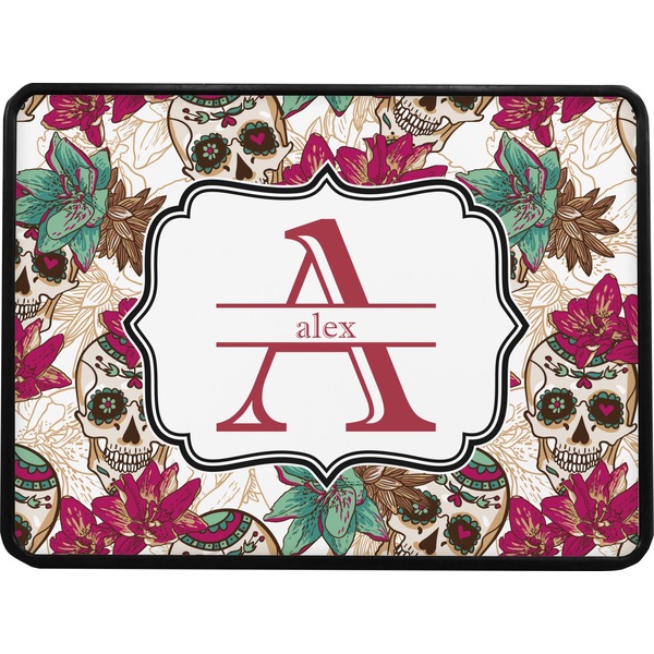 Sugar Skulls & Flowers Rectangular Trailer Hitch Cover (Personalized)