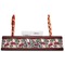 Sugar Skulls & Flowers Red Mahogany Nameplates with Business Card Holder - Straight