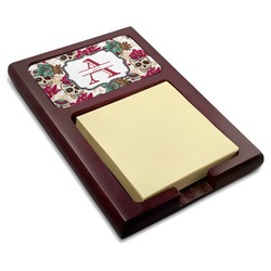 Sugar Skulls & Flowers Red Mahogany Sticky Note Holder (Personalized)