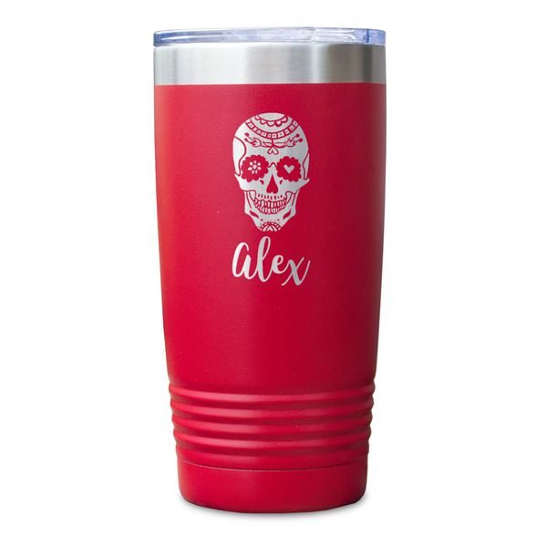 Sugar Skulls & Flowers Red Polar Camel Tumbler - 20oz - Single Sided - Approval