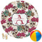 Sugar Skulls & Flowers Round Beach Towel (Personalized)