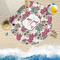 Sugar Skulls & Flowers Round Beach Towel Lifestyle