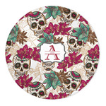 Sugar Skulls & Flowers 5' Round Indoor Area Rug (Personalized)