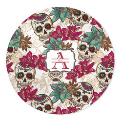 Sugar Skulls & Flowers 5' Round Indoor Area Rug (Personalized)