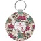 Sugar Skulls & Flowers Round Plastic Keychain (Personalized)