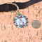 Sugar Skulls & Flowers Round Pet ID Tag - Large - In Context
