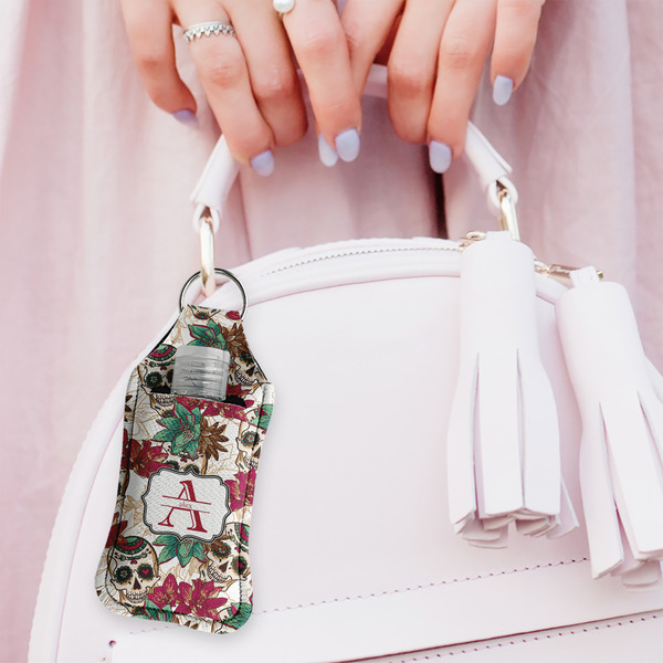 Sugar Skulls & Flowers Sanitizer Holder Keychain - Large (LIFESTYLE)