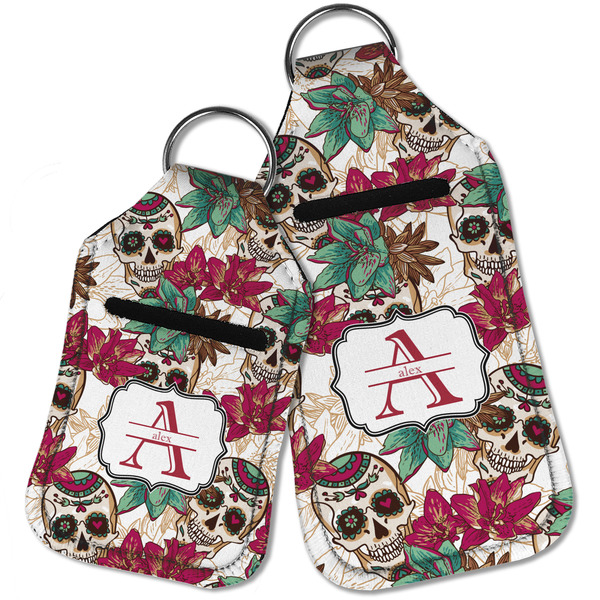 Sugar Skulls & Flowers Sanitizer Holder Keychain - Parent Main