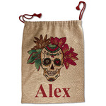 Sugar Skulls & Flowers Santa Sack - Front (Personalized)
