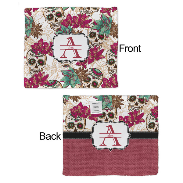 Sugar Skulls & Flowers Security Blanket - Front & Back View