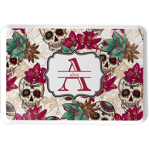 Custom Sugar Skulls & Flowers Serving Tray (Personalized)