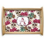 Sugar Skulls & Flowers Natural Wooden Tray - Small (Personalized)
