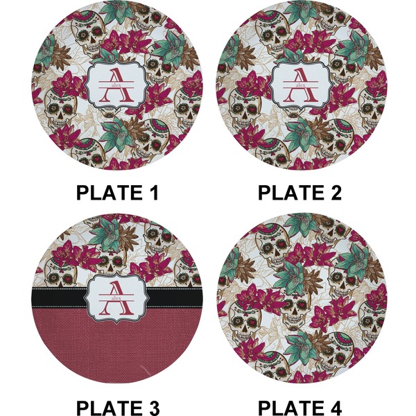 Sugar Skulls & Flowers Set of Appetizer / Dessert Plates (Approval)