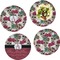 Sugar Skulls & Flowers Set of 4 Glass Lunch / Dinner Plate 10" (Personalized)