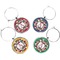 Sugar Skulls & Flowers Wine Charms (Set of 4) (Personalized)