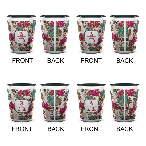 Sugar Skulls & Flowers Shot Glassess - Two Tone - Set of 4 - APPROVAL