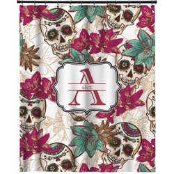 Sugar Skulls & Flowers Extra Long Shower Curtain - 70"x84" (Personalized)