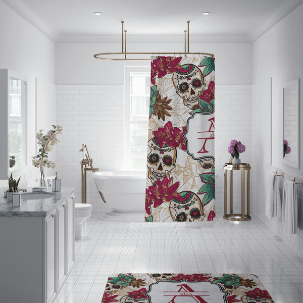 Sugar Skulls & Flowers Shower Curtain - Custom Size