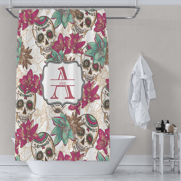 Sugar Skulls & Flowers Shower Curtain Lifestyle
