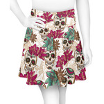 Sugar Skulls & Flowers Skater Skirt - Medium