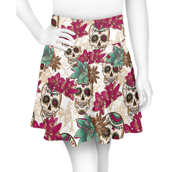 Custom Sugar Skulls & Flowers Skater Skirt - 2X Large