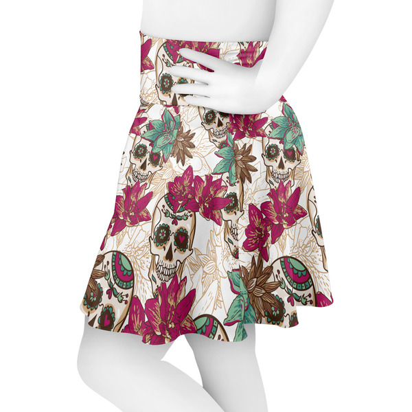 Sugar Skulls & Flowers Skater Skirt - Side