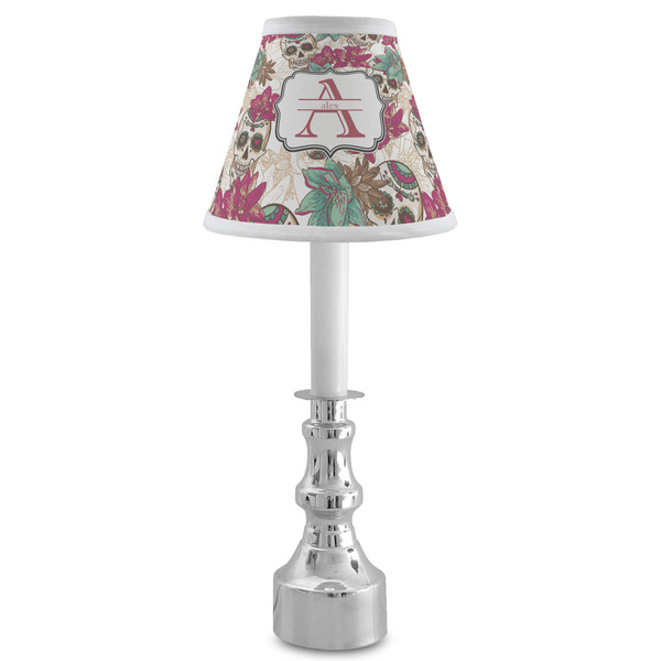 Sugar Skulls & Flowers Small Chandelier Lamp - LIFESTYLE (on candle stick)