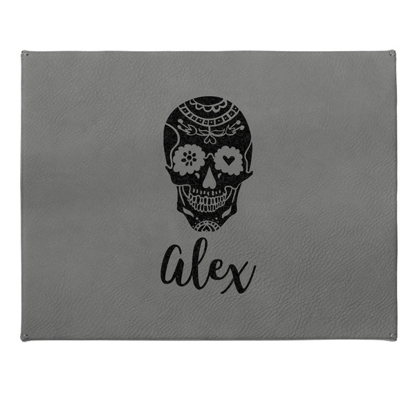 Sugar Skulls & Flowers Small Engraved Gift Box with Leather Lid - Approval