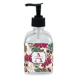 Sugar Skulls & Flowers Glass Soap & Lotion Bottle - Single Bottle (Personalized)