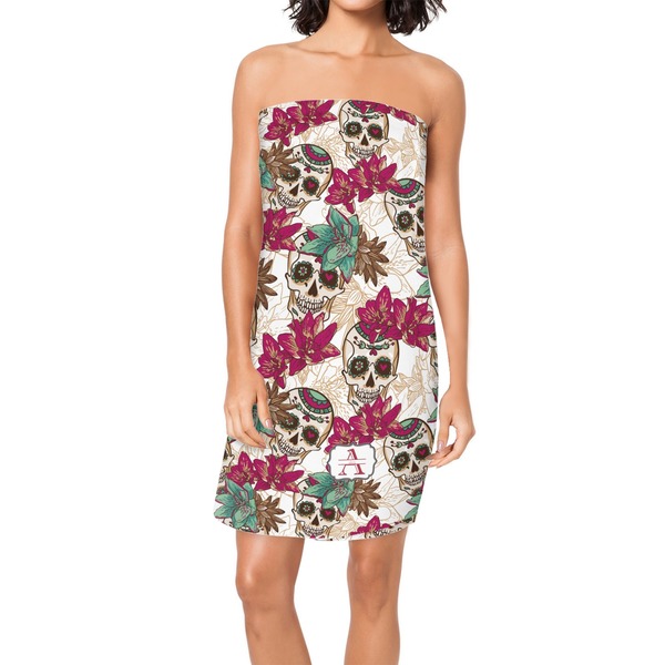 Custom Sugar Skulls & Flowers Spa / Bath Wrap (Personalized)