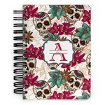 Sugar Skulls & Flowers Spiral Notebook - 5x7 w/ Name and Initial