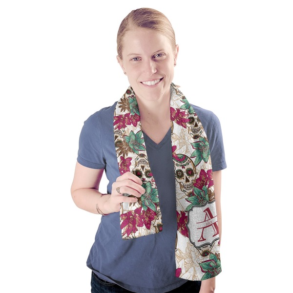 Sugar Skulls & Flowers Sport Towel - Exercise use - Model