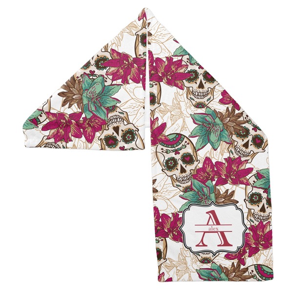 Sugar Skulls & Flowers Sports Towel Folded - Both Sides Showing