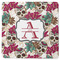 Sugar Skulls & Flowers Square Rubber Backed Coaster (Personalized)