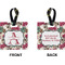 Sugar Skulls & Flowers Square Luggage Tag (Front + Back)