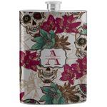 Sugar Skulls & Flowers Stainless Steel Flask (Personalized)