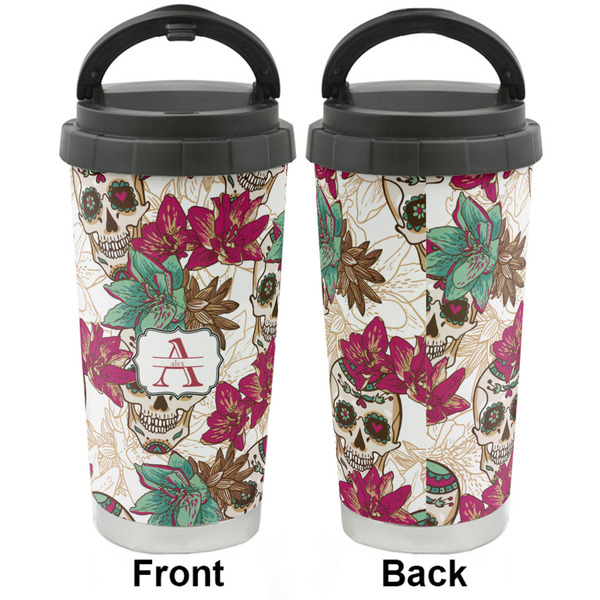 Sugar Skulls & Flowers Stainless Steel Travel Cup - Apvl