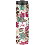 Sugar Skulls & Flowers Stainless Steel Skinny Tumbler - 20 oz (Personalized)