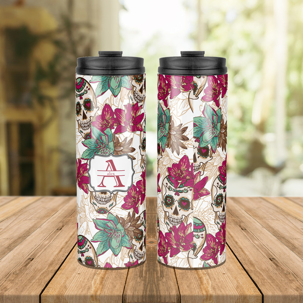 Sugar Skulls & Flowers Stainless Steel Tumbler - Lifestyle