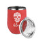 Sugar Skulls & Flowers Stainless Wine Tumblers - Coral - Single Sided - Alt View