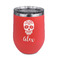Sugar Skulls & Flowers Stainless Wine Tumblers - Coral - Single Sided - Front