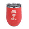 Sugar Skulls & Flowers Stemless Stainless Steel Wine Tumbler - Coral - Single Sided (Personalized)