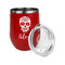 Sugar Skulls & Flowers Stainless Wine Tumblers - Red - Double Sided - Alt View