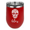 Sugar Skulls & Flowers Stainless Wine Tumblers - Red - Single Sided - Front